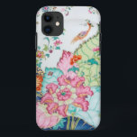 Capa Para iPhone 11 Teste padrão antigo do pássaro da porcelana da<br><div class="desc">Chinoiserie antigo da porcelana da porcelana do damasco floral e cobrir formal do caso 5S do iPhone 5 da case mate do teste padrão da regência de Hollywood do vintage do pássaro.</div>