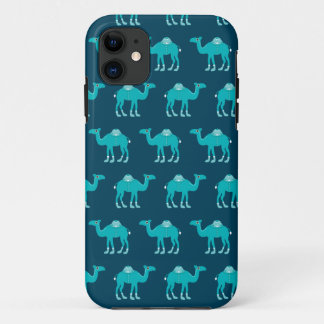 Capa Para iPhone 11 Teste padrão árabe azul do camelo de india