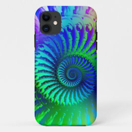 Capa Para iPhone 11 Teste padrão azul louco do Fractal