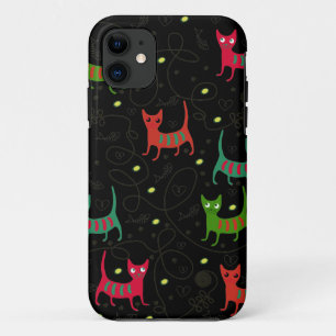 Capa Para iPhone 11 Teste padrão bonito colorido do osso dos gatos &