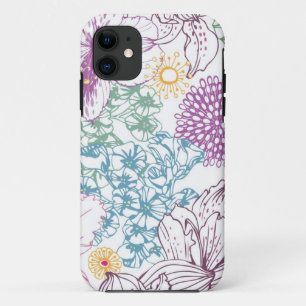 Capa Para iPhone 11 Teste padrão bonito com flores coloridas