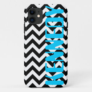 Capa Para iPhone 11 Teste padrão branco preto de Chevron