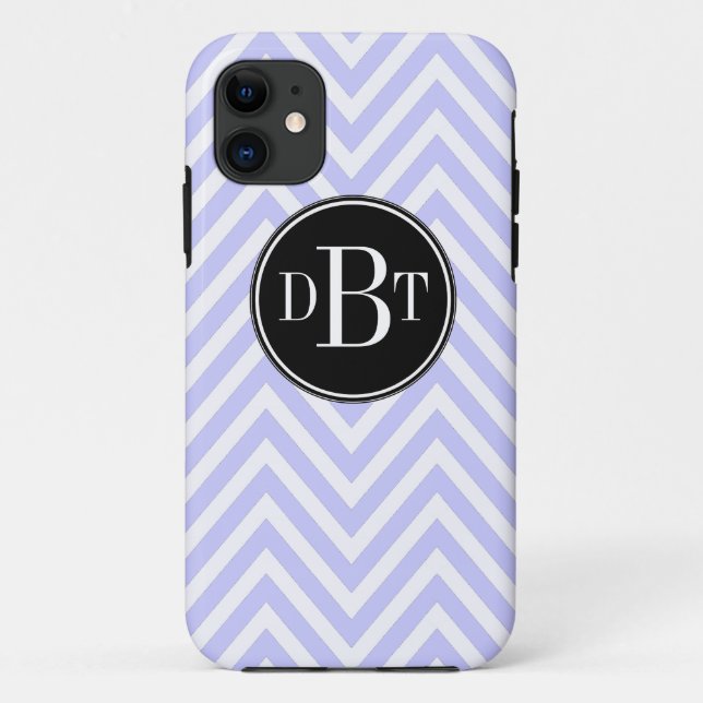 Capa Para iPhone 11 Teste padrão branco roxo de Chevron do Lilac das (Verso)
