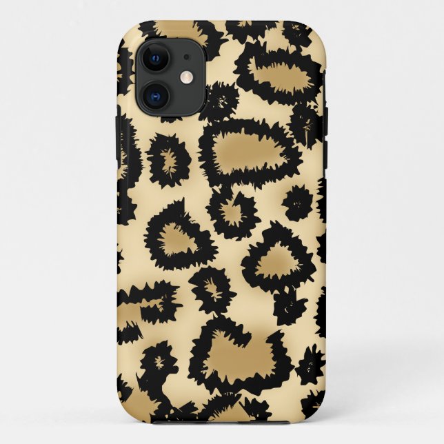 Capa Para iPhone 11 Teste padrão, Brown e preto do impressão do (Verso)