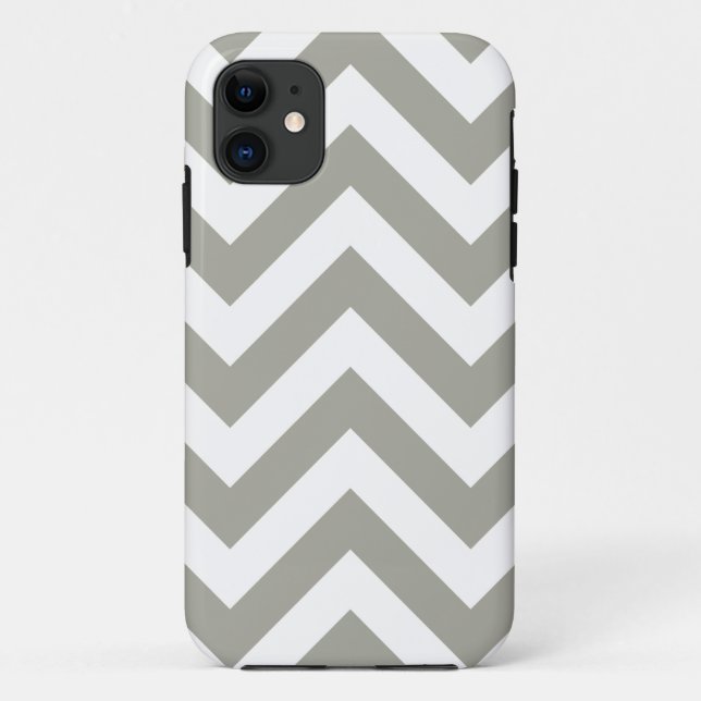 Capa Para iPhone 11 Teste padrão cinzento das vigas do ziguezague (Verso)