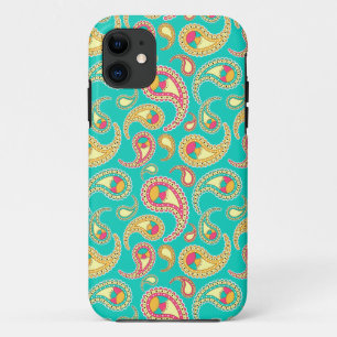 Capa Para iPhone 11 Teste padrão colorido bonito de paisley do vintag