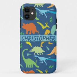 Capa Para iPhone 11 Teste padrão colorido do dinossauro a personalizar