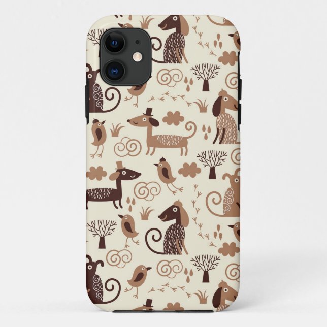 Capa Para iPhone 11 teste padrão com cães bonitos (Verso)