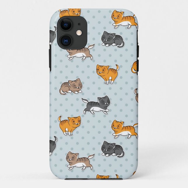 Capa Para iPhone 11 teste padrão com gatos engraçados (Verso)