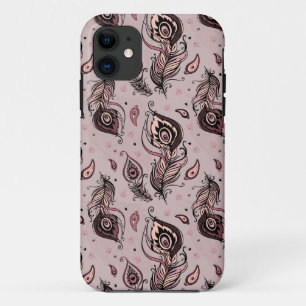 Capa Para iPhone 11 Teste padrão da pena do pavão