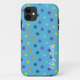 Capa Para iPhone 11 Teste padrão de flor bonito colorido