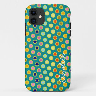 Capa Para iPhone 11 Teste padrão de flor bonito colorido 2