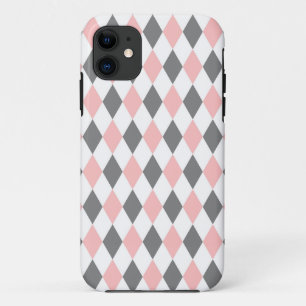 Capa Para iPhone 11 Teste padrão de mosaico cinzento cor-de-rosa do