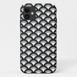 Capa Para iPhone 11 Teste padrão de onda do art deco - preto e branco