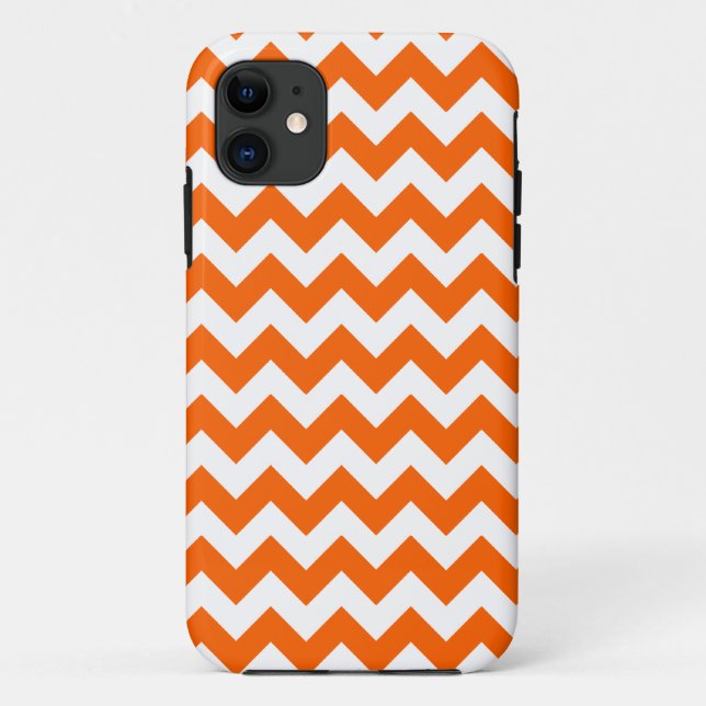 Capa Para iPhone 11 Teste padrão de ziguezague alaranjado (Verso)