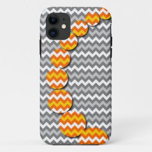 Capa Para iPhone 11 Teste padrão de ziguezague cinzento amarelo