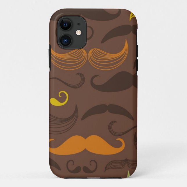 Capa Para iPhone 11 Teste padrão do bigode, estilo retro 5 (Verso)
