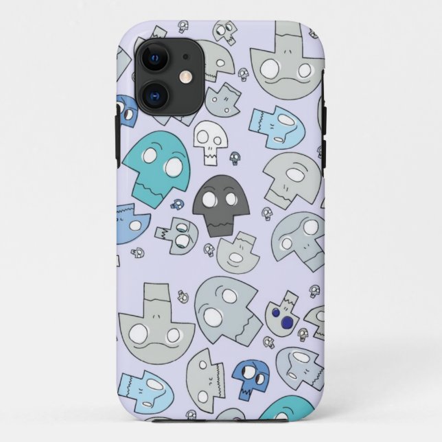 Capa Para iPhone 11 Teste padrão do crânio (Verso)