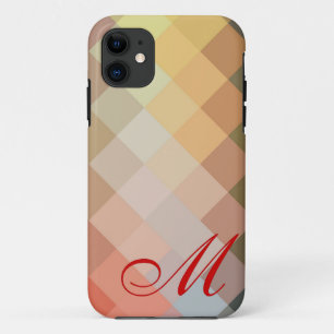 Capa Para iPhone 11 Teste padrão do diamante do vintage e monograma 1
