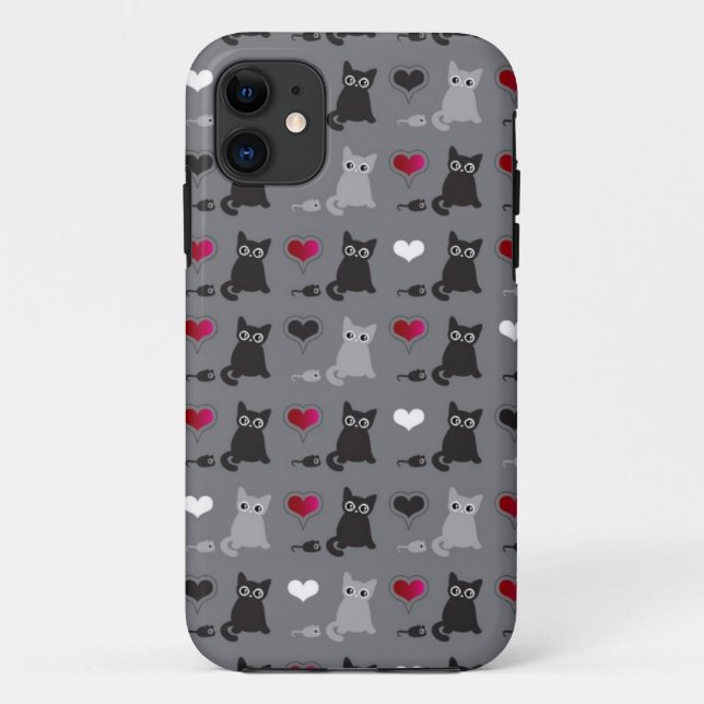 Capa Para iPhone 11 teste padrão do gatinho e dos ratos (Verso)