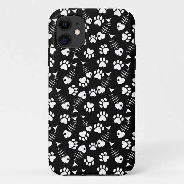 Capa Para iPhone 11 teste padrão do impressão do gato do osso de (Verso)