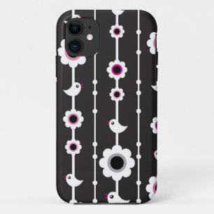 Capa Para iPhone 11 teste padrão do pássaro e de flores