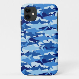 Capa Para iPhone 11 Teste padrão do tubarão azul