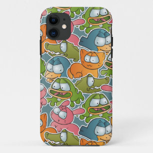 Capa Para iPhone 11 Teste padrão do vintage com animais dos desenhos