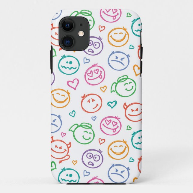 Capa Para iPhone 11 teste padrão dos sorrisos (Verso)