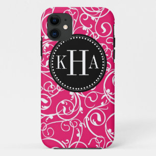 Capa Para iPhone 11 Teste padrão feito sob encomenda do monograma do