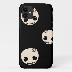Capa Para iPhone 11 Teste padrão feminino dos crânios do emo do crânio