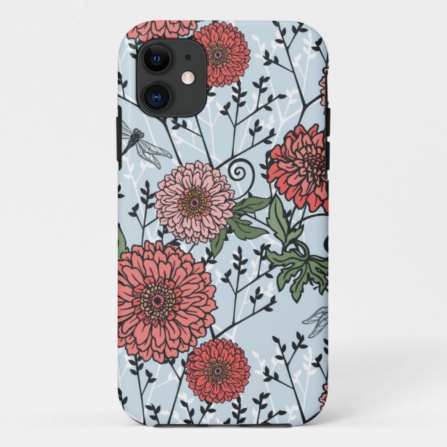 Capa Para iPhone 11 Teste padrão floral 3 (Verso)
