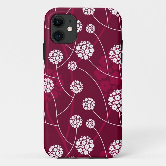 Capa Para iPhone 11 Teste padrão floral abstrato (Verso)