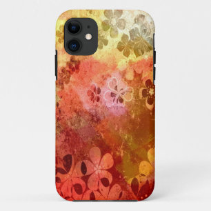 Capa Para iPhone 11 Teste padrão floral colorido 2 do grunge do