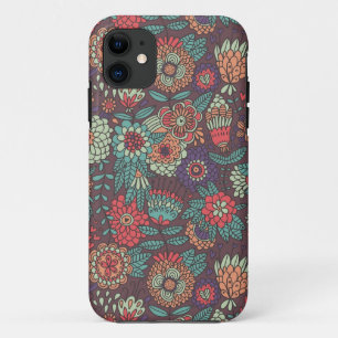 Capa Para iPhone 11 Teste padrão floral colorido no estilo dos