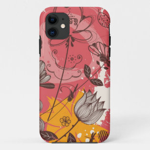 Capa Para iPhone 11 Teste padrão floral retro