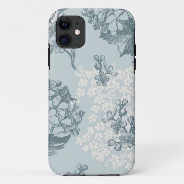 Capa Para iPhone 11 Teste padrão floral retro com flores do viburnum (Verso)