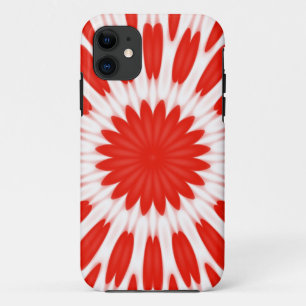 Capa Para iPhone 11 Teste padrão floral vermelho e branco