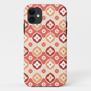 Capa Para iPhone 11 Teste padrão geométrico do ikat dourado