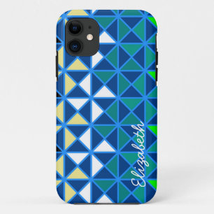 Capa Para iPhone 11 Teste padrão geométrico moderno 5 dos quadrados