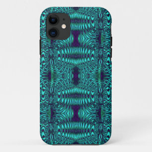Capa Para iPhone 11 Teste padrão moderno da cerceta do fio