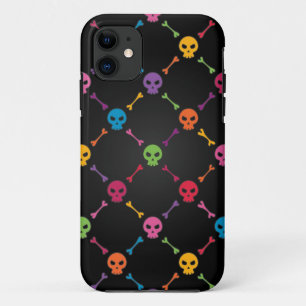 Capa Para iPhone 11 Teste padrão multicolorido com crânios