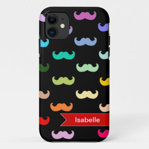 Capa Para iPhone 11 Teste padrão personalizado do bigode do arco-íri