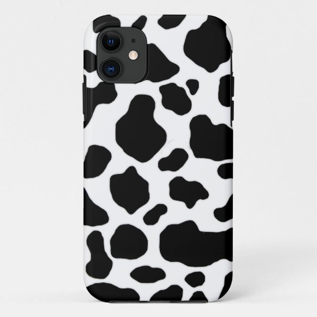 Capa Para iPhone 11 teste padrão preto e branco do impressão da vaca (Verso)