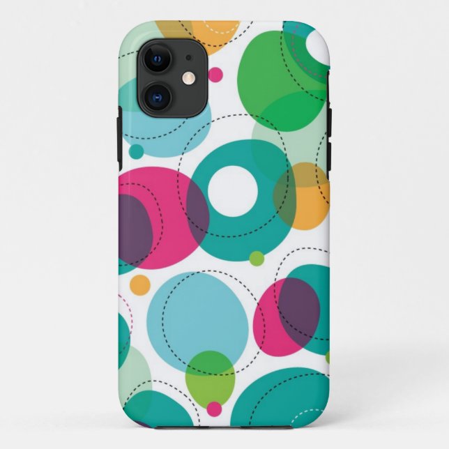 Capa Para iPhone 11 Teste padrão redondo dos miúdos das bolhas (Verso)