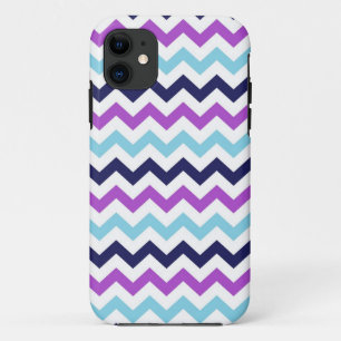 Capa Para iPhone 11 Teste padrão roxo e azul das vigas do ziguezague