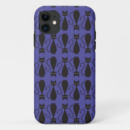 Capa Para iPhone 11 Teste padrão roxo e preto do gato do gótico