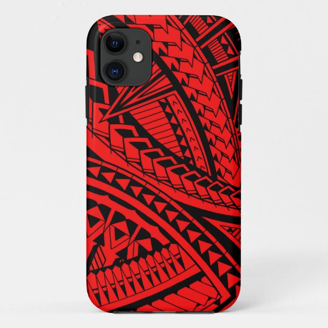 Capa Para iPhone 11 Teste padrão samoano do tatuagem (Verso)