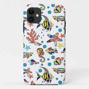 Capa Para iPhone 11 Teste padrão subaquático colorido da vida marinh
