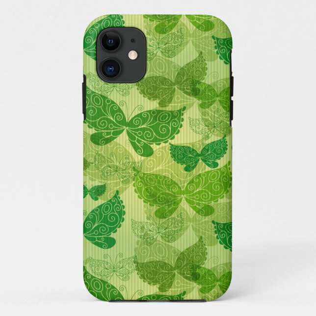 Capa Para iPhone 11 Teste padrão verde do primavera (Verso)
